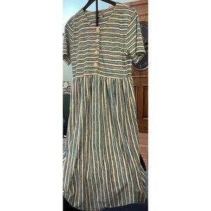 Vintage FADS Cotton Blend Maxi Dress Size Large w/Pockets